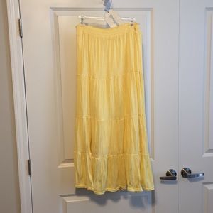 Cato Yellow Tiered Skirt Size Medium